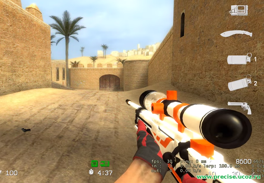 Модель Asimov (Азимов) AWP для Counter-Strike: Source v34