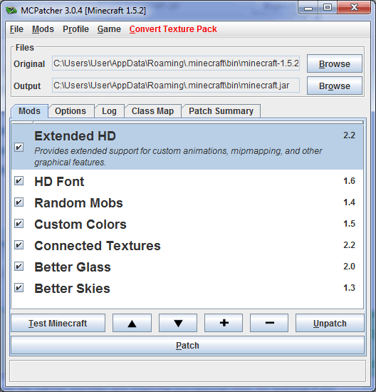 MCPatcher HD Fix для minecraft 1.6.4/1.6.2/1.5.2